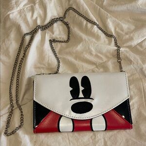 Black, White & Red Novelty Crossbody Wallet – Playful Graphic Design